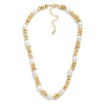 Wholesale metal Nugget Bead Beaded Necklace Pearl Stations L Extender L