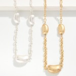 Wholesale long Chain Link Necklace Metal Bean Stations L Extender L
