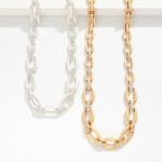 Wholesale metal Graduated Link Necklace Rhinestone Links L Extender L