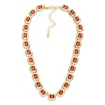 Wholesale linked Metal Rhinestone Octagon Necklace L Extender L