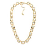 Wholesale linked Metal Rhinestone Octagon Necklace L Extender L