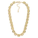 Wholesale linked Metal Rhinestone Octagon Necklace L Extender L