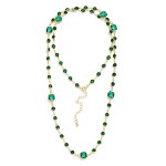 Wholesale long Chain Link Necklace Glass Crystal Stations L Extender L