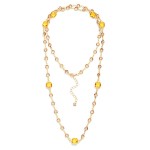 Wholesale long Chain Link Necklace Glass Crystal Stations L Extender L