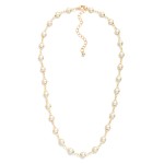 Wholesale chain Link Necklace Metal Pearl Stations L Extender L