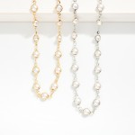 Wholesale chain Link Necklace Metal Pearl Stations L Extender L