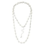 Wholesale long Chain Link Necklace Pearl Metal Stations L Extender L