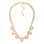 Wholesale linked Acrylic Teardrop Circle Necklace L Extender L