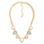 Wholesale linked Acrylic Teardrop Circle Necklace L Extender L