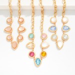 Wholesale linked Acrylic Teardrop Circle Necklace L Extender L