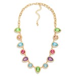Wholesale linked Acrylic Teardrop Circle Necklace L Extender L