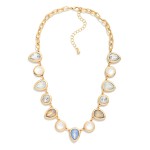 Wholesale linked Acrylic Teardrop Circle Necklace L Extender L