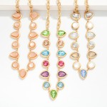 Wholesale linked Acrylic Teardrop Circle Necklace L Extender L