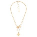 Wholesale layered Chain Link Necklace Metal Plus Cross Pendant Disk Beads L Exte