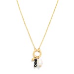 Wholesale chain Link Necklace Metal Hoop Pendant Stone Pearl Charms L Extender L