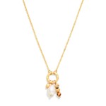 Wholesale chain Link Necklace Metal Hoop Pendant Stone Pearl Charms L Extender L
