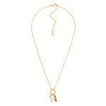 Wholesale chain Link Necklace Metal Hoop Pendant Stone Pearl Charms L Extender L