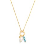 Wholesale chain Link Necklace Metal Hoop Pendant Stone Pearl Charms L Extender L
