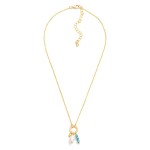 Wholesale chain Link Necklace Metal Hoop Pendant Stone Pearl Charms L Extender L