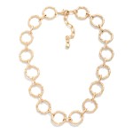Wholesale textured Metal Hoops Chain Link Necklace L Extender L