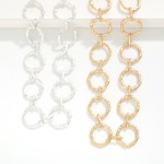 Wholesale textured Metal Hoops Chain Link Necklace L Extender L