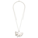 Wholesale long Chain Link Necklace Metal Gingko Leaf Pendant L