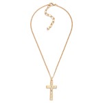 Wholesale chain Link Necklace Baguette Rhinestone Cross Pendant L Extender L