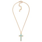 Wholesale chain Link Necklace Baguette Rhinestone Cross Pendant L Extender L