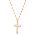 Wholesale chain Link Necklace Baguette Rhinestone Cross Pendant L Extender L