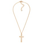 Wholesale chain Link Necklace Baguette Rhinestone Cross Pendant L Extender L