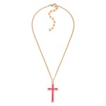 Wholesale chain Link Necklace Baguette Rhinestone Cross Pendant L Extender L