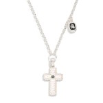 Wholesale chain Link Necklace Textured Metal Cross Rhinestone Pendant L Extender