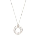 Wholesale chain Link Necklace Hammered Metal Hoop Pendant Rhinestone Details L E
