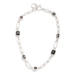 Wholesale chain Link Necklace Rhinestone Octagon Circle Stations L