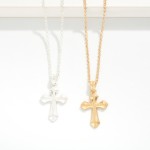 Wholesale chain Link Necklace Baroque Metal Cross Pendant L Extender L