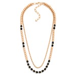 Wholesale layered Twisted Chain Link Beaded Necklace L Extender L