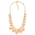 Wholesale metal Beaded Chain Link Necklace Hammered Metal Ovate Charms L Extende