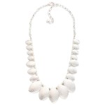Wholesale metal Beaded Chain Link Necklace Hammered Metal Ovate Charms L Extende