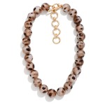 Wholesale chunky Acetate Animal Print Bead Beaded Necklace L Extender L