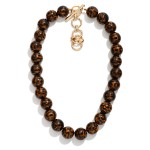 Wholesale chunky Acetate Animal Print Bead Beaded Necklace L Extender L