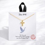 Wholesale dainty Chain Link Necklace Metal Bubble Cross Pendant Cubic Zirconia D