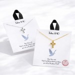 Wholesale dainty Chain Link Necklace Metal Bubble Cross Pendant Cubic Zirconia D