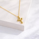Wholesale dainty Chain Link Necklace Metal Bubble Cross Pendant Cubic Zirconia D