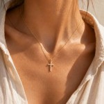 Wholesale cross pendant necklace set pave stones presented printed inspirational