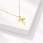 Wholesale dainty Chain Link Necklace Metal Infinity Cross Pendant L Extender L H
