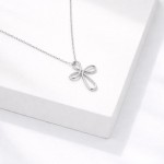 Wholesale dainty Chain Link Necklace Metal Infinity Cross Pendant L Extender L H