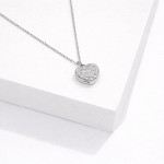 Wholesale dainty Chain Link Necklace Pave Cubic Zirconia Heart Pendant Gold Dipp