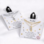 Wholesale layered Dainty Chain Link Necklace Freshwater Pearl Rhinestone Pendant