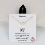 Wholesale dainty Chain Link Necklace Metal Crown Pendant Gold Dipped Hypoallerge