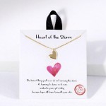 Wholesale dainty Chain Link Necklace Metal Heart Pendant Gold Dipped Hypoallerge